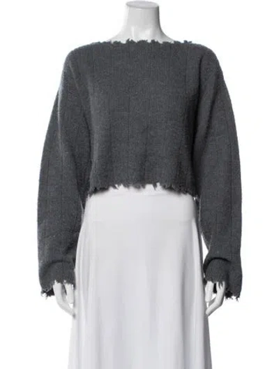 Pre-owned Alexander Wang Merino Wool Crew Neck Sweater In Blue