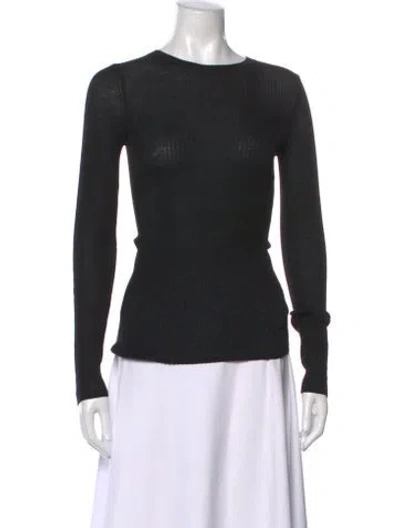 Pre-owned Alexander Wang Merino Wool Crew Neck T-shirt In Black