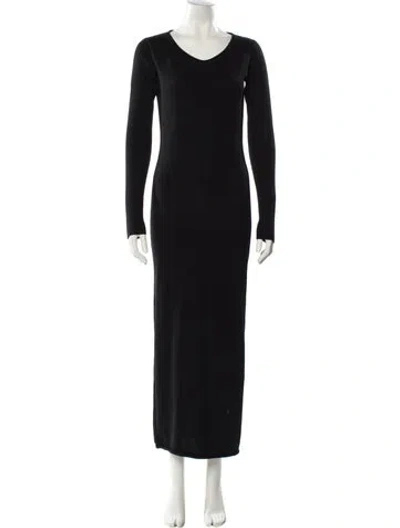Pre-owned Alexander Wang Merino Wool Long Dress In Black