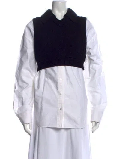 Pre-owned Alexander Wang Merino Wool Long Sleeve Top In Multi