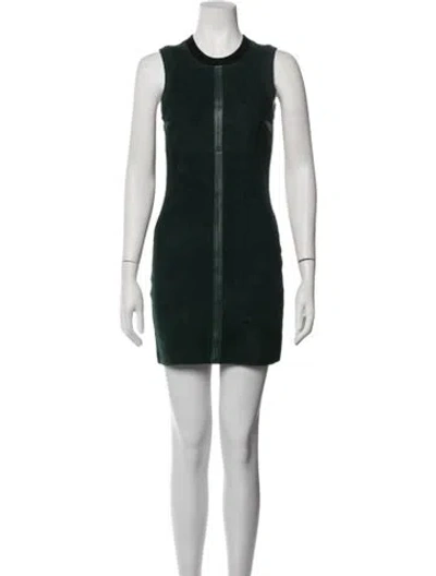 Pre-owned Alexander Wang Merino Wool Mini Dress In Green