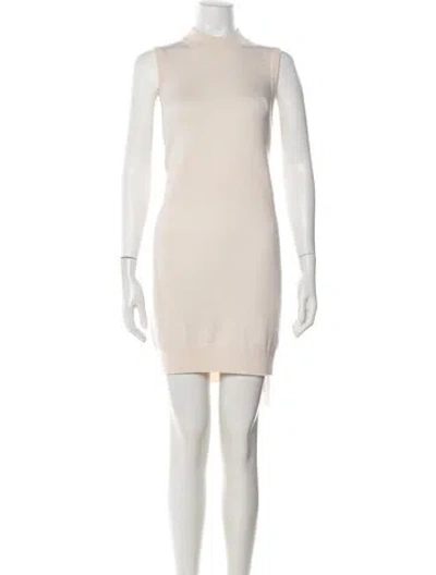 Pre-owned Alexander Wang Merino Wool Mini Dress In Neutrals