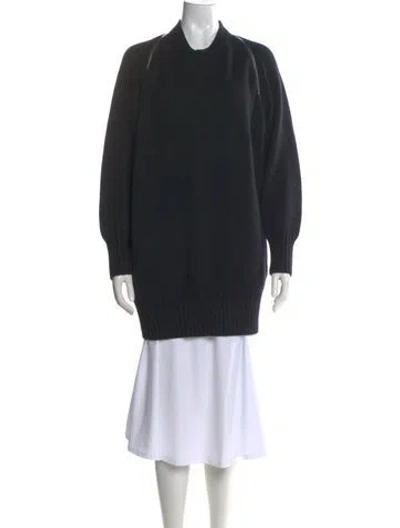 Pre-owned Alexander Wang Merino Wool Mock Neck Sweater In Black