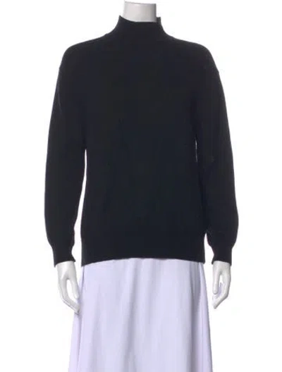 Pre-owned Alexander Wang Merino Wool Mock Neck Sweater In Black