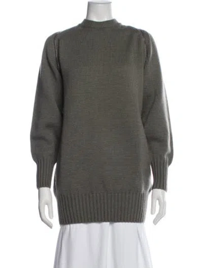 Pre-owned Alexander Wang Merino Wool Mock Neck Sweater In Gray