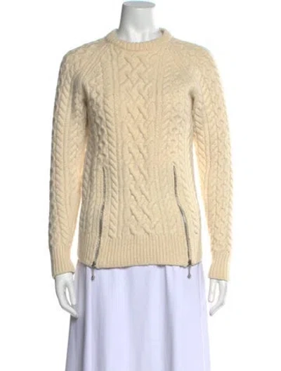 Pre-owned Alexander Wang Merino Wool Mock Neck Sweater In Neutral