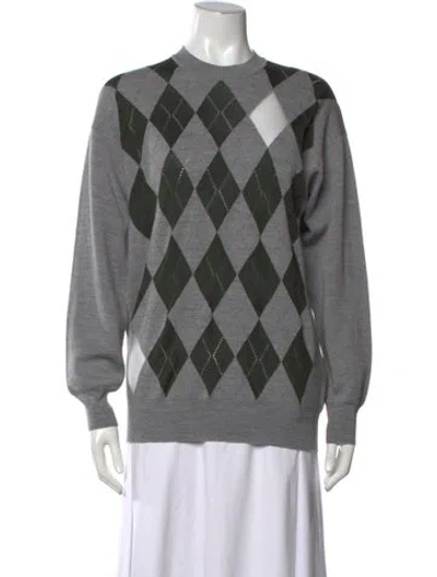 Pre-owned Alexander Wang Merino Wool Patterned Sweater In Grey