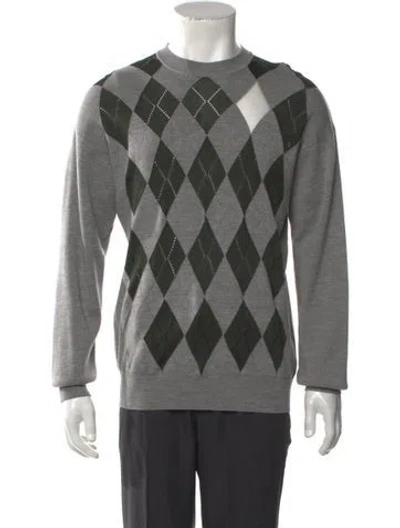 Pre-owned Alexander Wang Merino Wool Printed Pullover In Gray