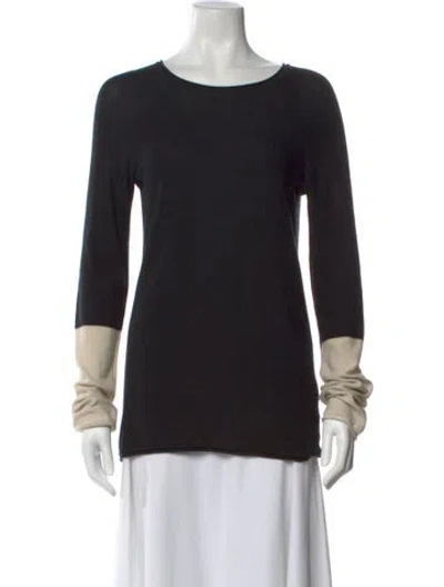 Pre-owned Alexander Wang Merino Wool Scoop Neck Sweater In Black