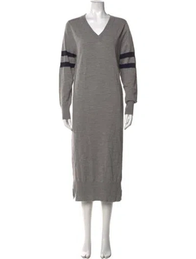 Pre-owned Alexander Wang Merino Wool Striped Sweater In Grey
