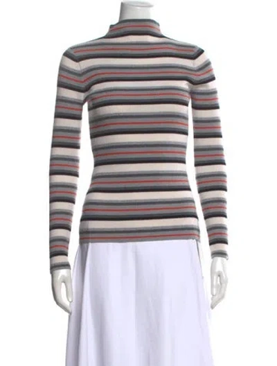 Pre-owned Alexander Wang Merino Wool Striped Sweater In Grey