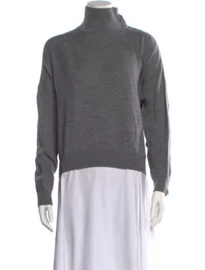 Pre-owned Alexander Wang Merino Wool Turtleneck Sweater In Gray