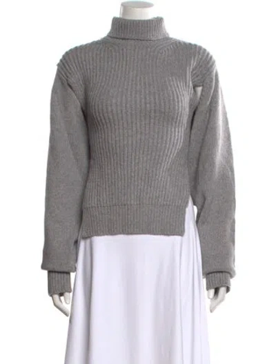 Pre-owned Alexander Wang Merino Wool Turtleneck Sweater W/ Tags In Gray