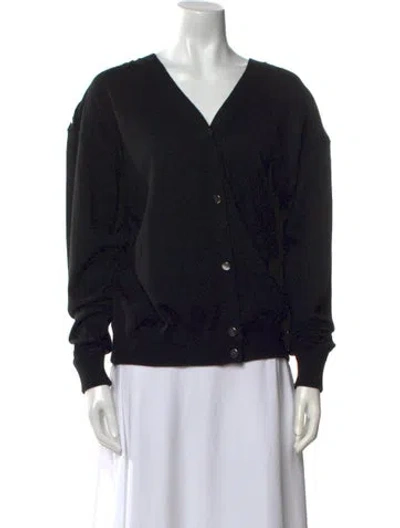 Pre-owned Alexander Wang Merino Wool V-neck Sweater In Black