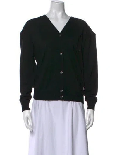 Pre-owned Alexander Wang Merino Wool V-neck Sweater In Black