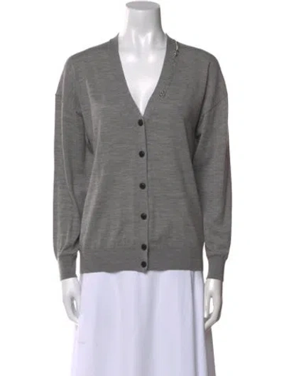 Pre-owned Alexander Wang Merino Wool V-neck Sweater In Gray