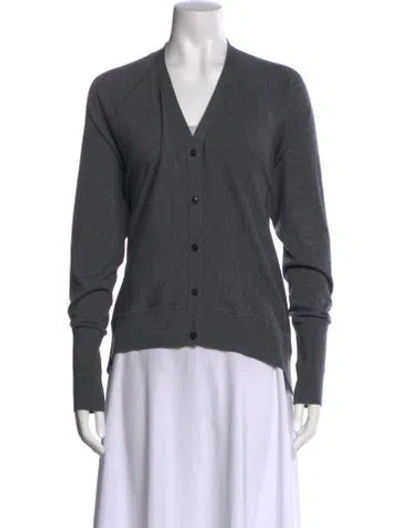 Pre-owned Alexander Wang Merino Wool V-neck Sweater In Gray
