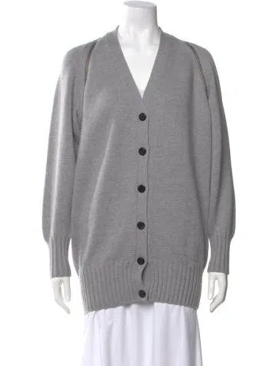 Pre-owned Alexander Wang Merino Wool V-neck Sweater In Gray