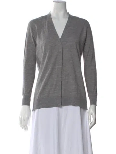 Pre-owned Alexander Wang Merino Wool V-neck Sweater In Gray
