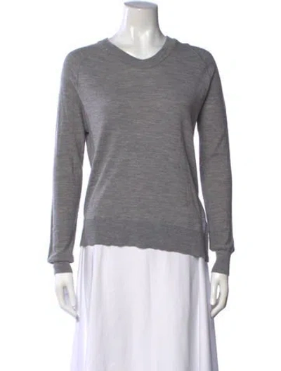 Pre-owned Alexander Wang Merino Wool V-neck Sweater In Gray