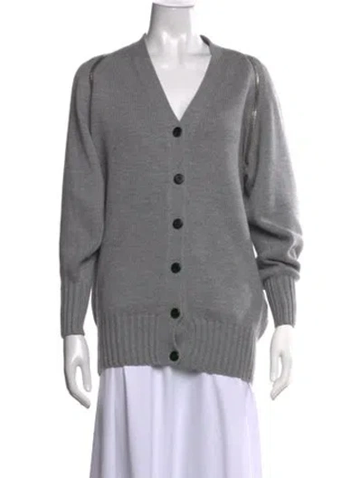 Pre-owned Alexander Wang Merino Wool V-neck Sweater In Grey