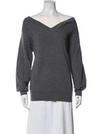 Pre-owned Alexander Wang Merino Wool V-neck Sweater In Multi