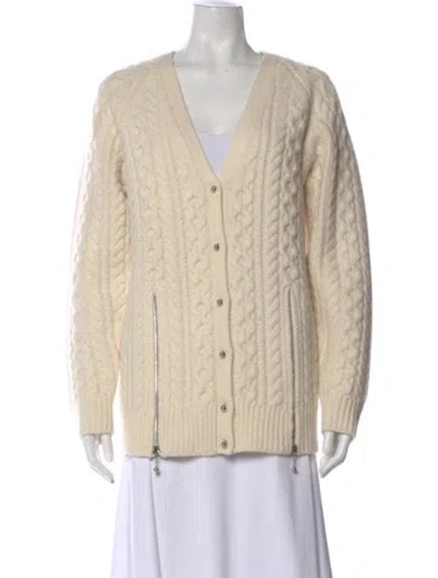 Pre-owned Alexander Wang Merino Wool V-neck Sweater In Neutral