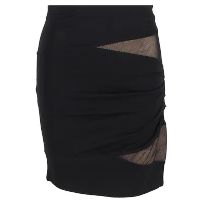 Alexander Wang Mesh Accent Mini Skirt In Black Rayon