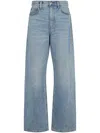 Alexander Wang Mesh Back Balloon Jeans With Logo In Blue