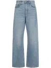 Alexander Wang Mesh Back Balloon Jeans With Logo In Blue