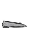 Alexander Wang Lina Studded Mesh Ballet Flats In Gray