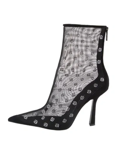Pre-owned Alexander Wang Mesh Boots In Black
