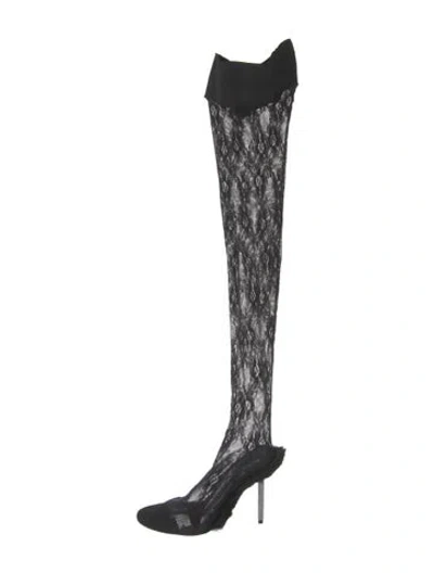 Pre-owned Alexander Wang Mesh Lace Pattern Boots In Black