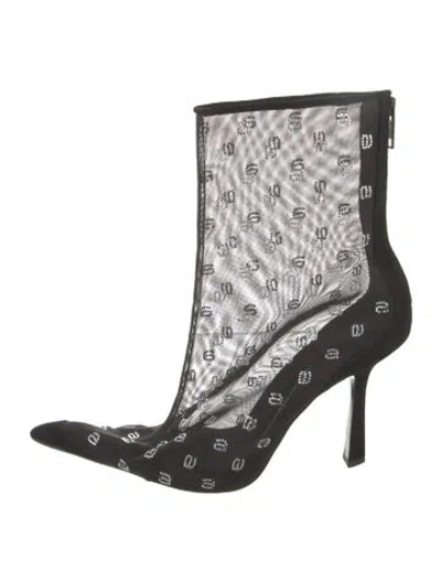 Pre-owned Alexander Wang Mesh Patterned Boots In Black