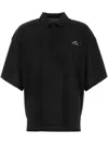 Alexander Wang Athletic Mesh Logo Polo In 黑色