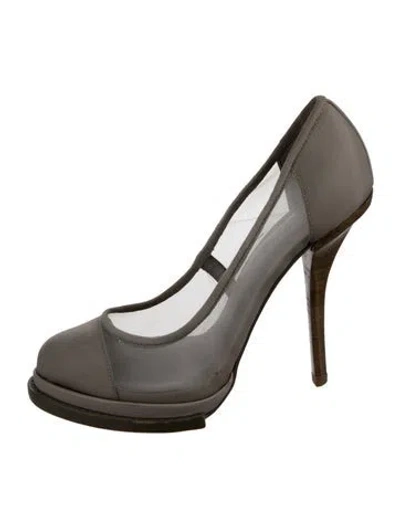 Pre-owned Alexander Wang Mesh Pumps In Gray