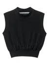 Alexander Wang Mesh Sleeveless Top In Black