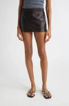 Alexander Wang Metallic Faille Miniskort In Black