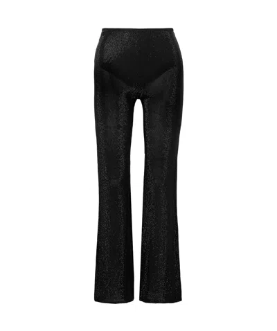 Alexander Wang Metallic-threading Bootcut Trousers In Black