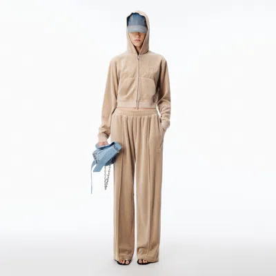 Alexander Wang Mid-rise Belted Sweatpant In Terry Oversized In Brown