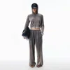 Alexander Wang Mid-rise Belted Sweatpant In Terry Oversized In Silver