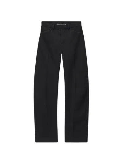 Alexander Wang Mid-rise Bowed Leg Pant In Black