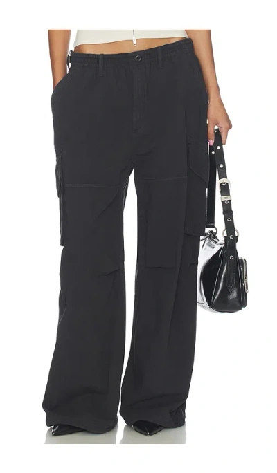 Alexander Wang Mid Rise Cargo Pant With Internal Logo In Black
