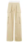 ALEXANDER WANG MID RISE CARGO RAVE PANT WITH LOGO ELASTIC