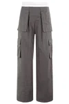 ALEXANDER WANG MID RISE CARGO RAVE PANT WITH LOGO ELASTIC