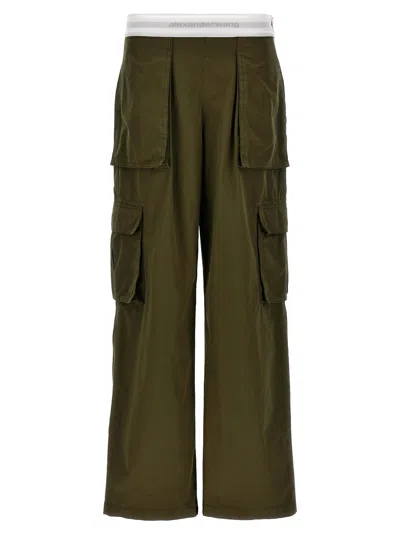 Alexander Wang 'mid Rise Cargo Rave Trousers In Brown