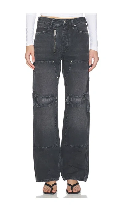 Alexander Wang Mid Rise Carpenter Jeans With Zip In Black