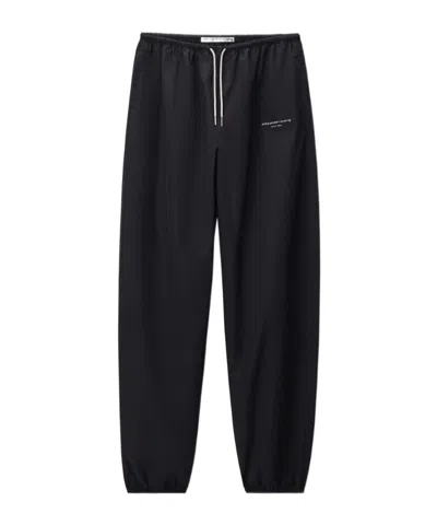 Alexander Wang Mid Rise Drawstring Track Pants In Black