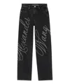Alexander Wang Ez Logo-embellished Jeans In Black
