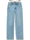 Alexander Wang Mid-rise Jeans With Pre-styled Logo Thong In Blue